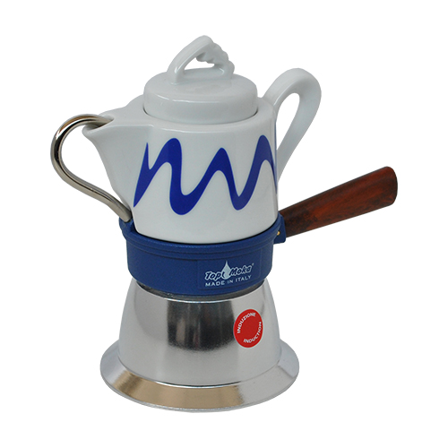 Coffee Maker Top Moka Goccia induction blue