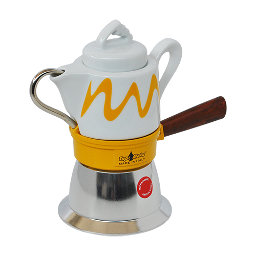 Coffee Maker Top Moka Goccia induction yellow