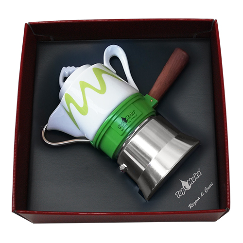 Gift Box Coffee Maker Top Moka Goccia green
