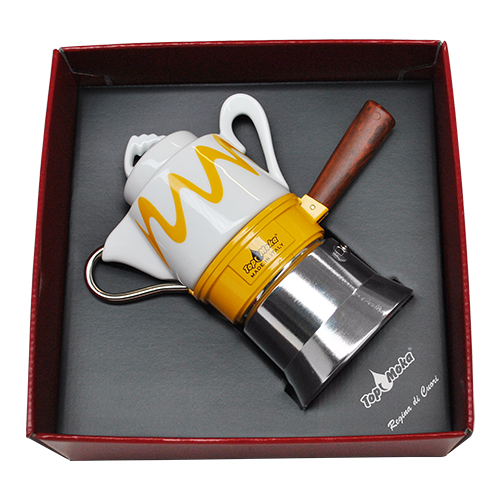 Gift Box Coffee Maker Top Moka Goccia yellow