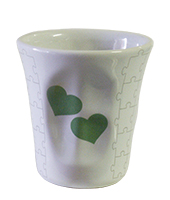 Medium glass hearts green