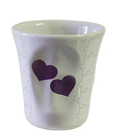 Medium glass hearts lilac