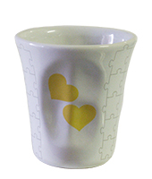 Medium glass hearts yellow