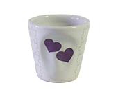 Small glass hearts lilac