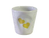 Small glass hearts yellow