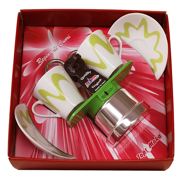 Gift box Queen of Hearts Mini 2 cups green