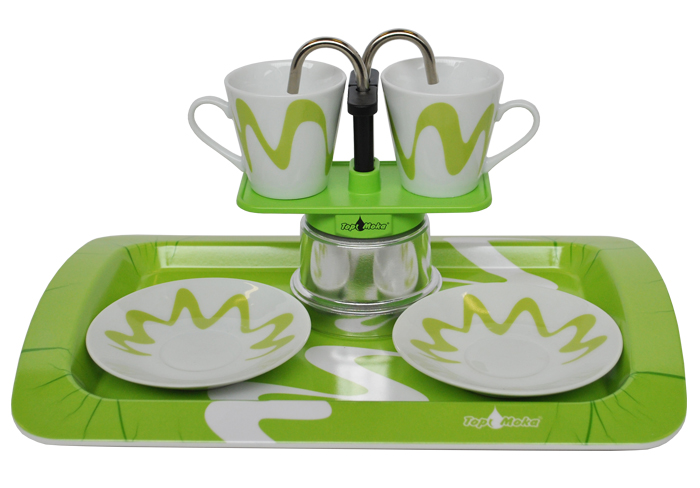 Tete a Tete, tray with matching cups, saucers and Mini 2 cups