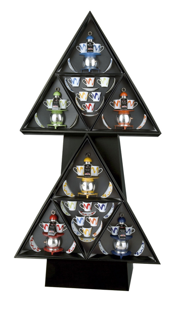 Display rack for triangular gift boxes Papalina