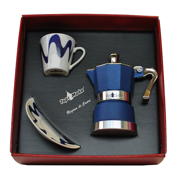 Cafetera Supertop 1 taza azul en caja regalo