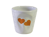 Vasito rizo corazones naranja