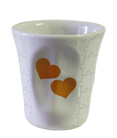 Bicchiere Mug cuori arancione