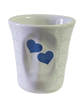 Bicchiere Mug cuori azzurro