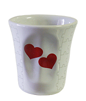 Bicchiere Mug cuori rosso